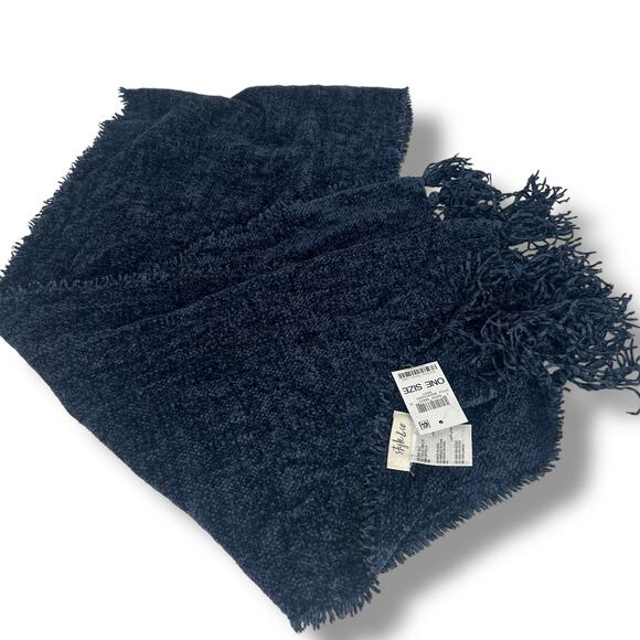 NEW Macy's Style & Co Navy Blue Chenille Winter Scarf Plush Soft Warm Unisex NWT - Picture 9 of 12